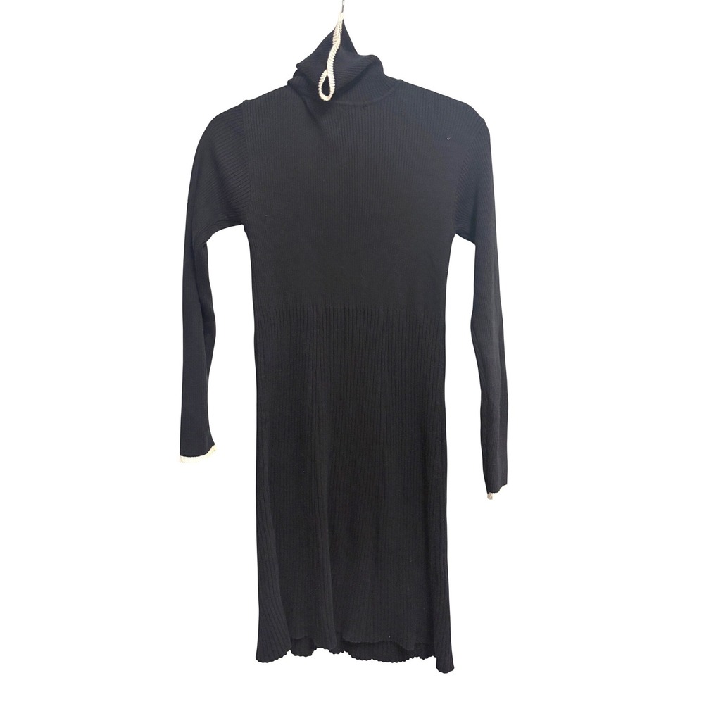 Polo Jeans Co Ralph Lauren Ribbed Knit Turtleneck Black Sweater Dress Medium